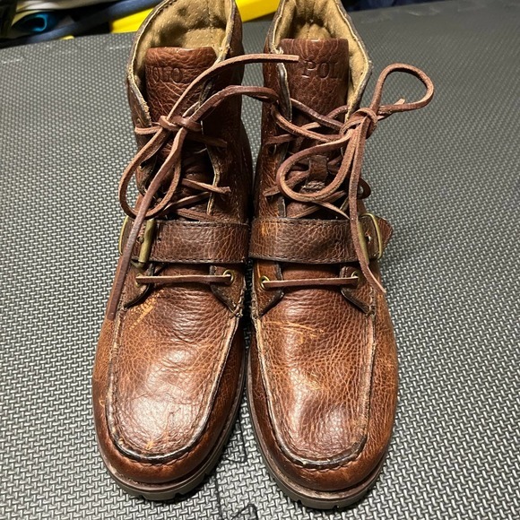 Polo Ralph‎ Lauren Redmond Roger Field Leather Boot Brown Men's sz 7 - Picture 2 of 7
